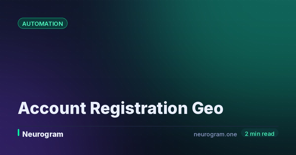 Account Registration Geo