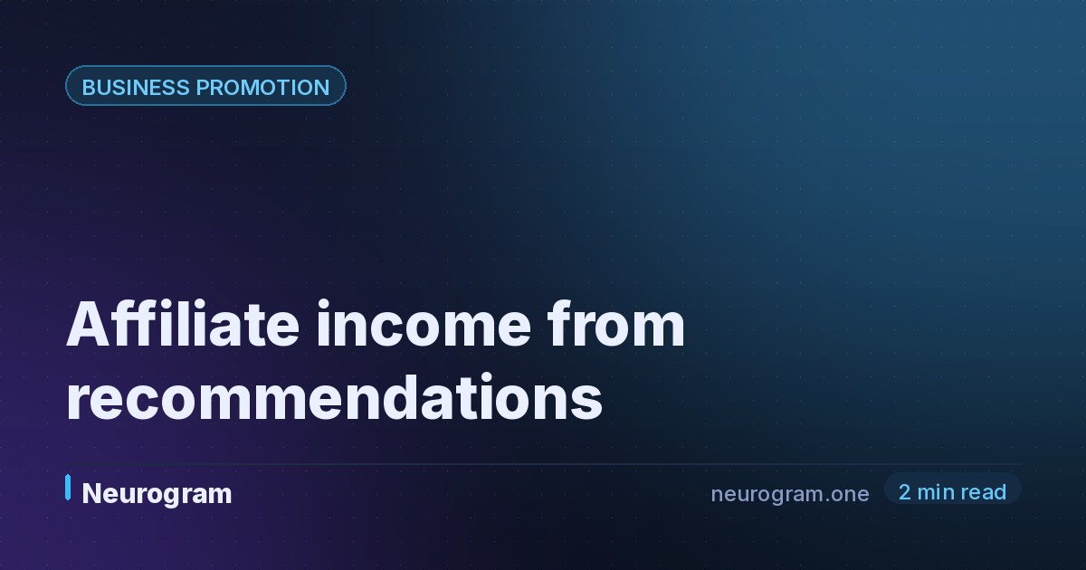Affiliate income from recommendations