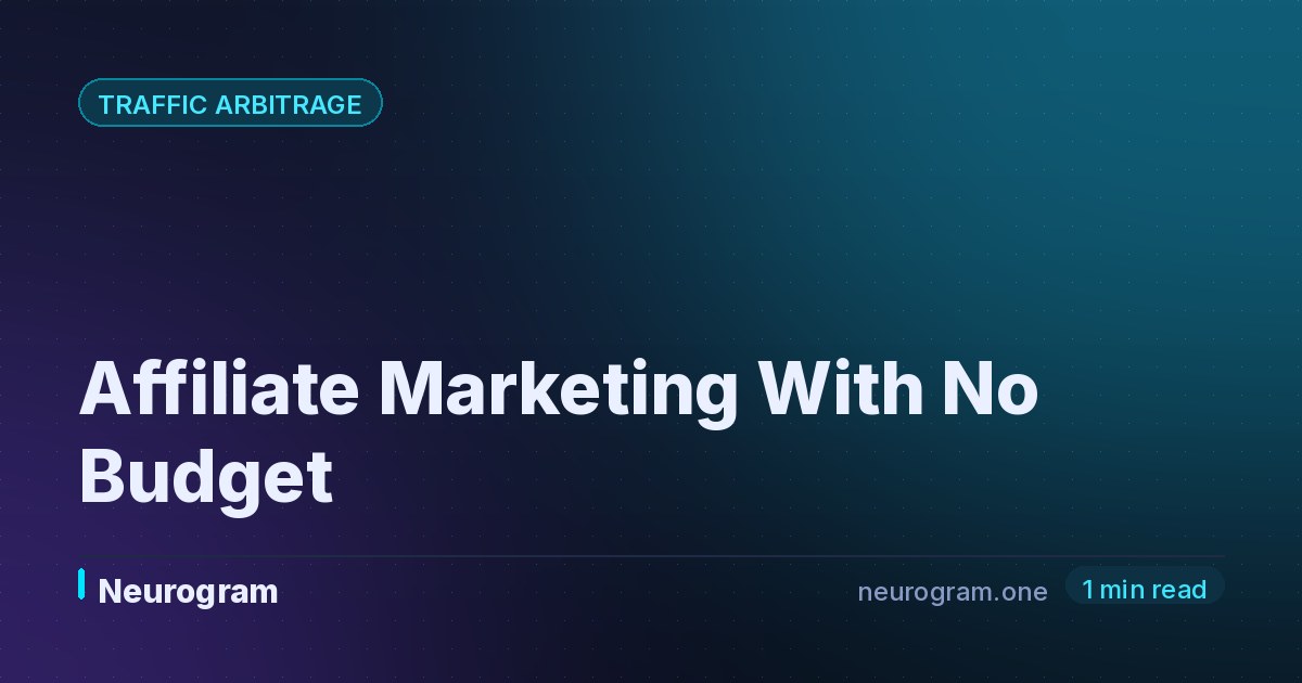 Affiliate Marketing With No Budget