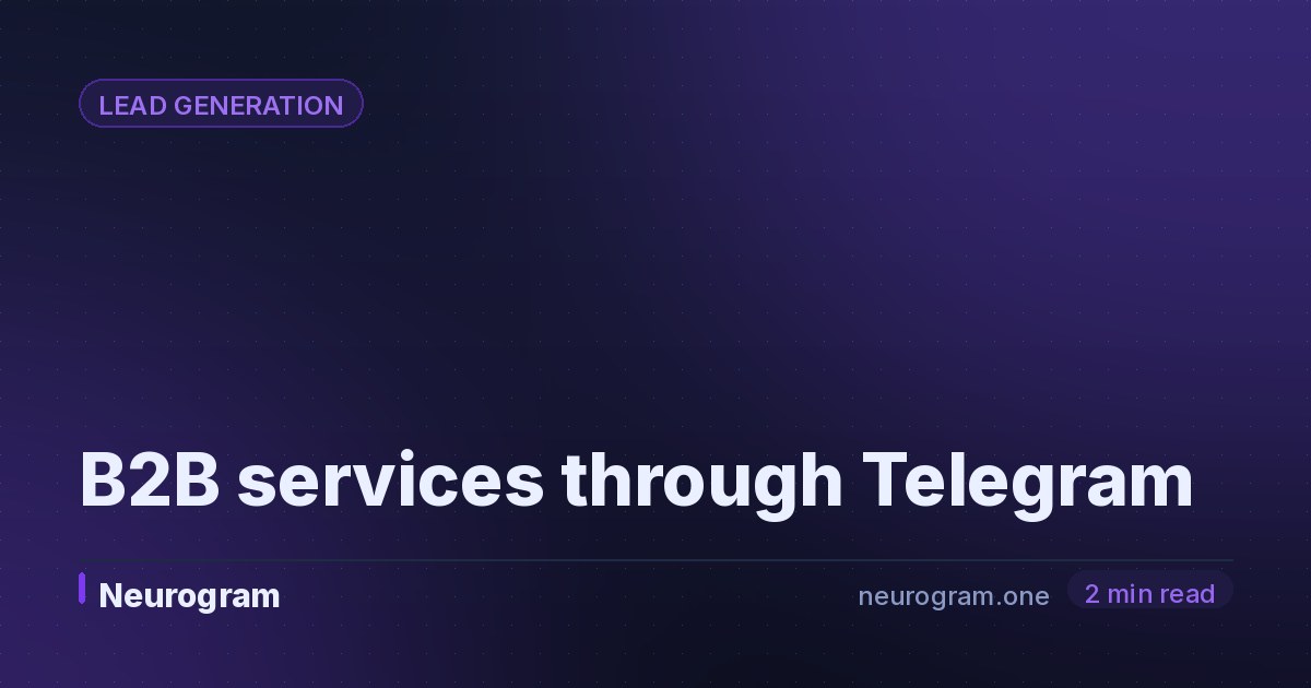 B2B services through Telegram
