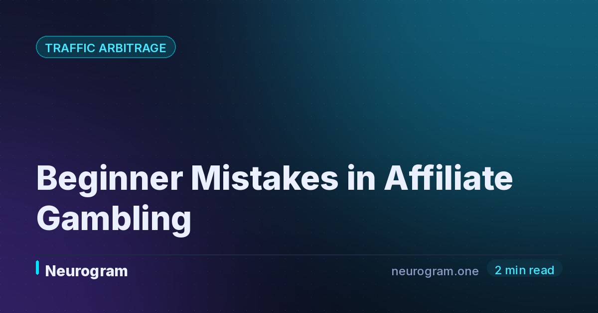 Beginner Mistakes in Affiliate Gambling