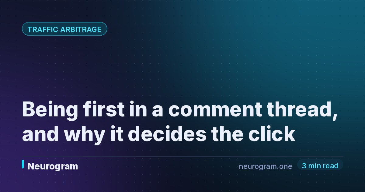 Being first in a comment thread, and why it decides the click
