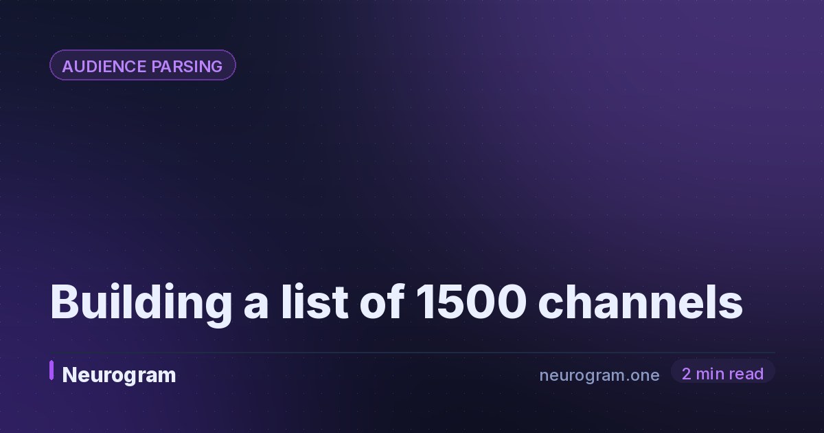 Building a list of 1500 channels