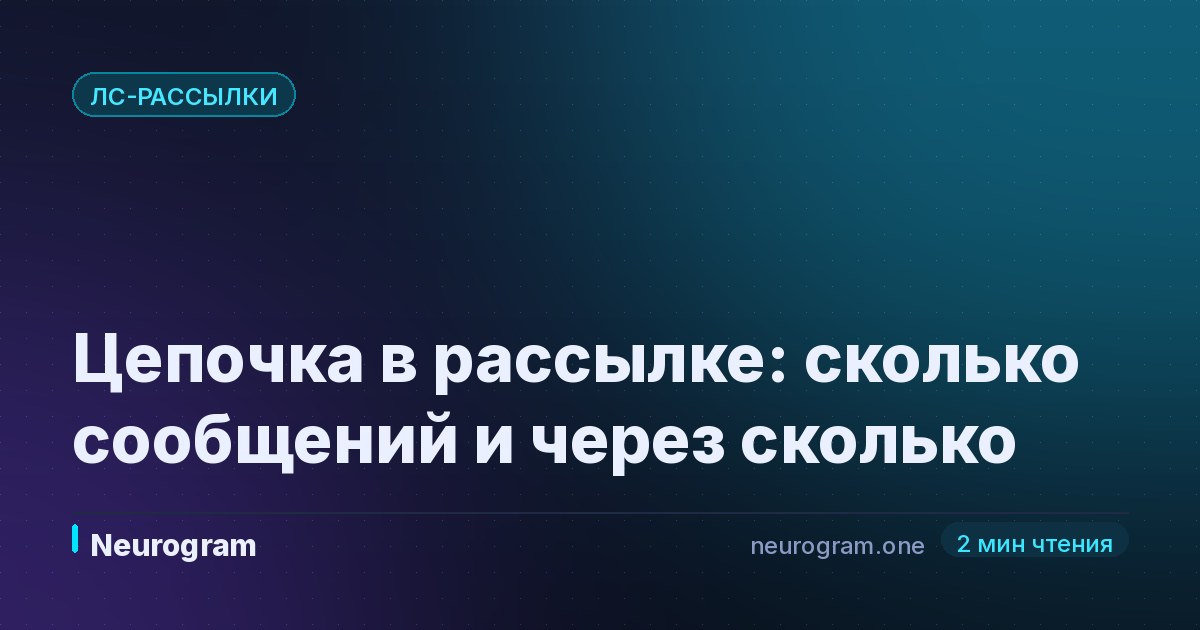 Цепочка в рассылке: сколько сообщений и через сколько