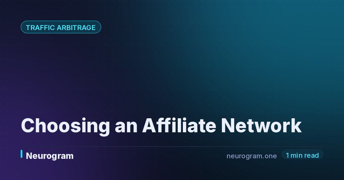Choosing an Affiliate Network