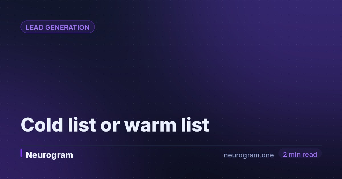 Cold list or warm list