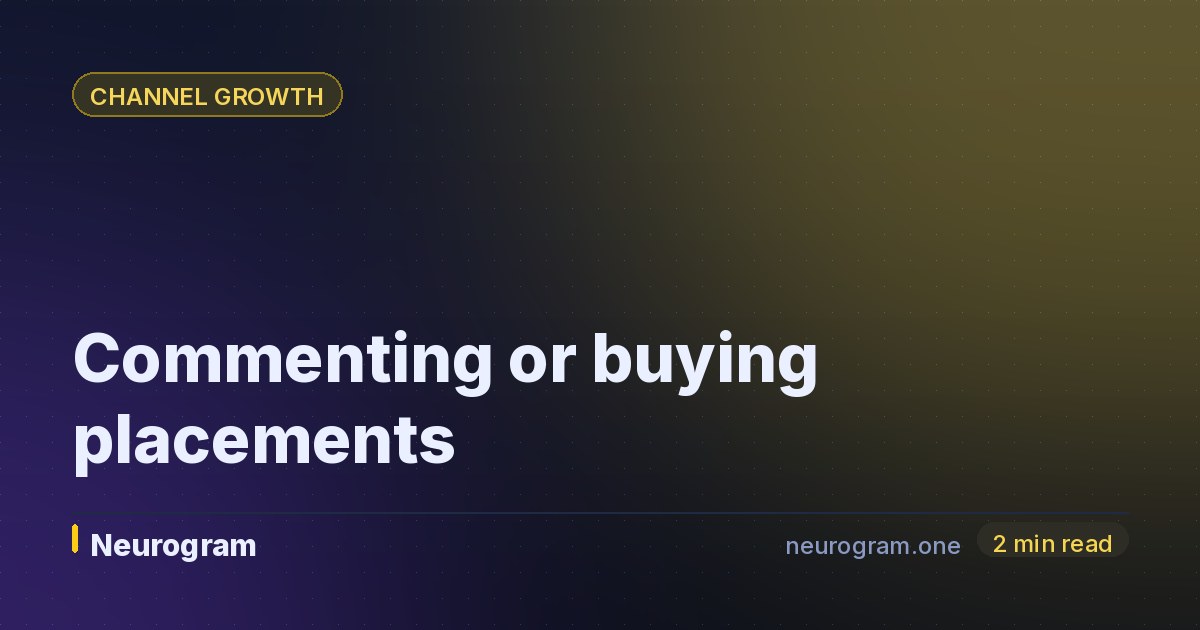 Commenting or buying placements