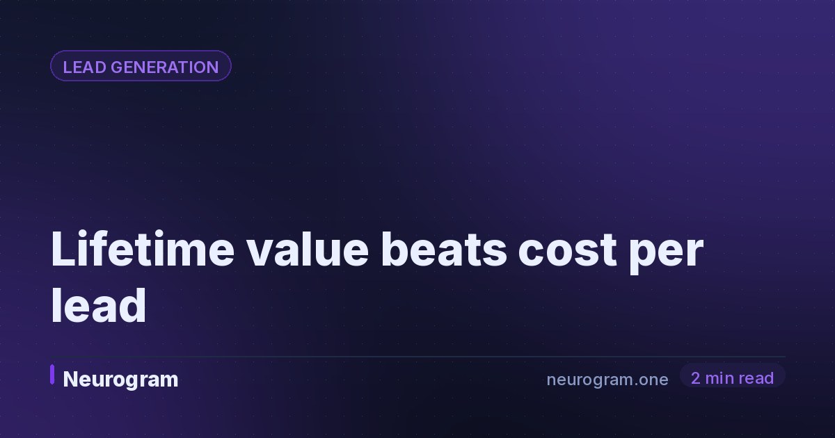 Lifetime value beats cost per lead