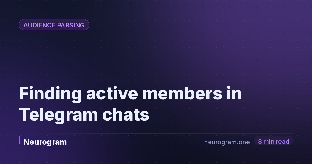 Finding active members in Telegram chats
