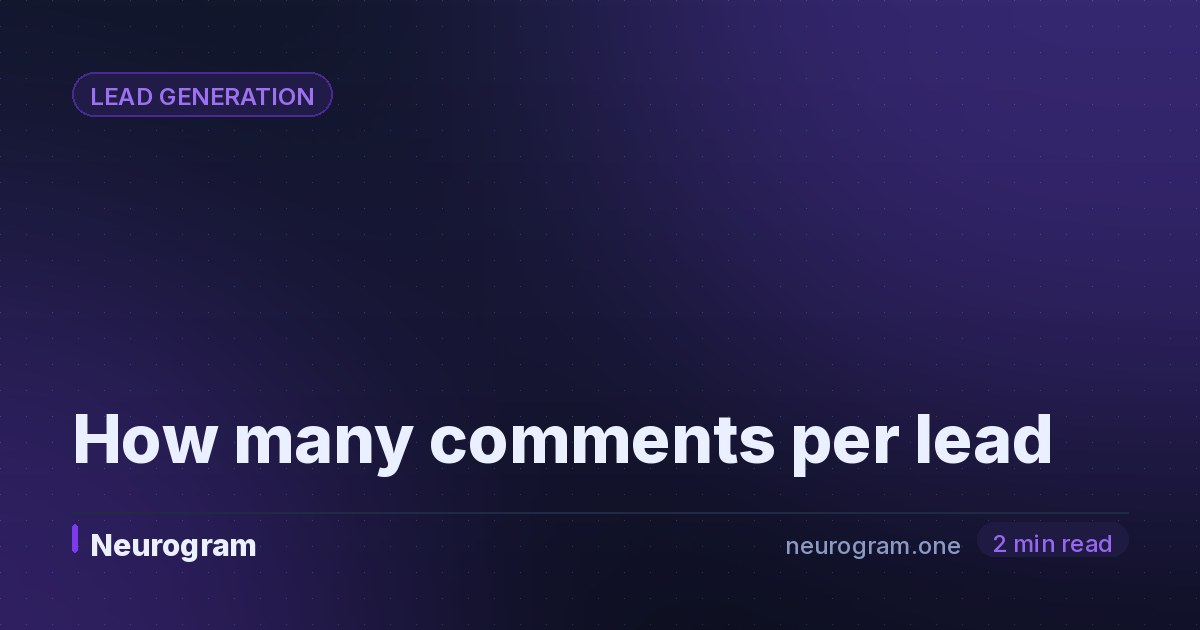 How many comments per lead