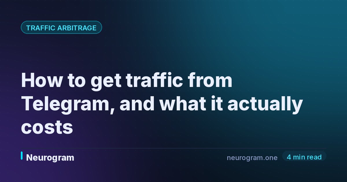 How to get traffic from Telegram, and what it actually costs