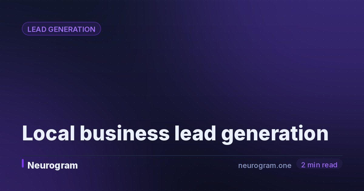 Local business lead generation