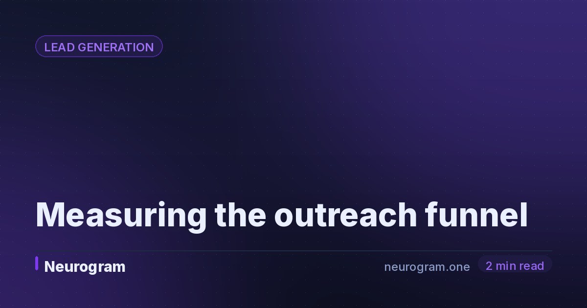 Measuring the outreach funnel