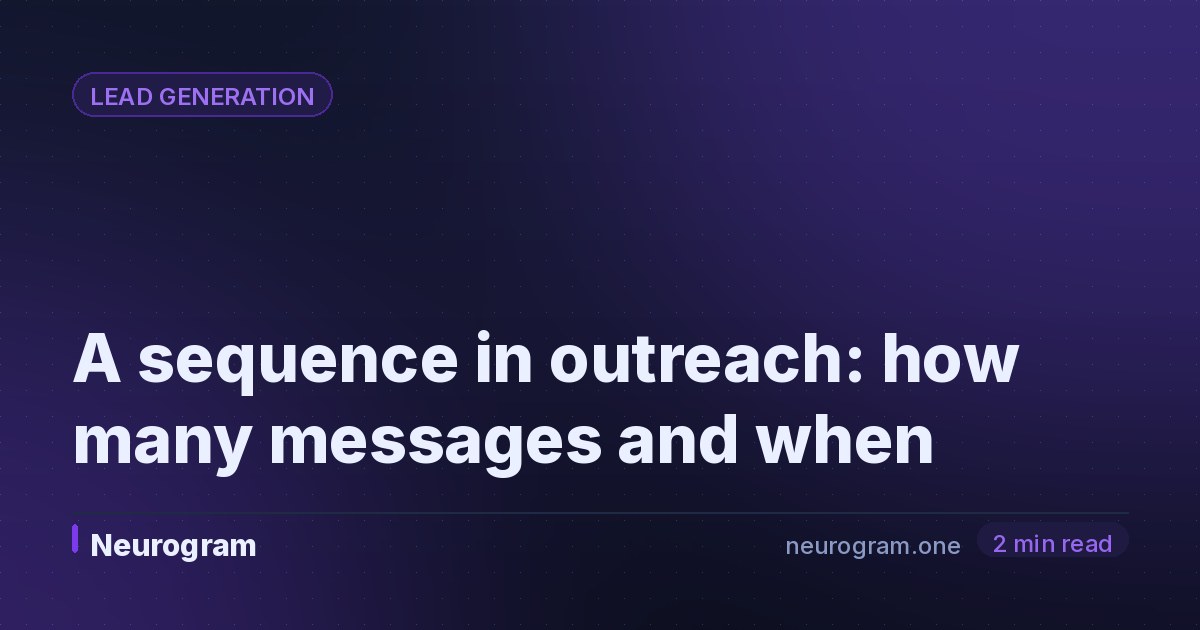 A sequence in outreach: how many messages and when