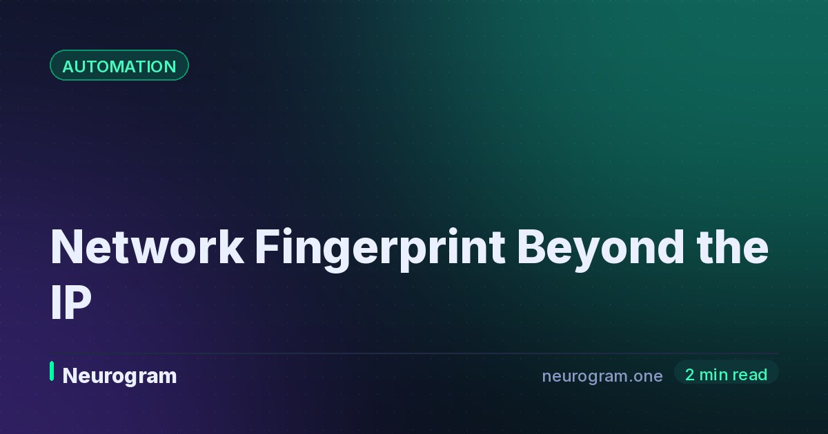 Network Fingerprint Beyond the IP