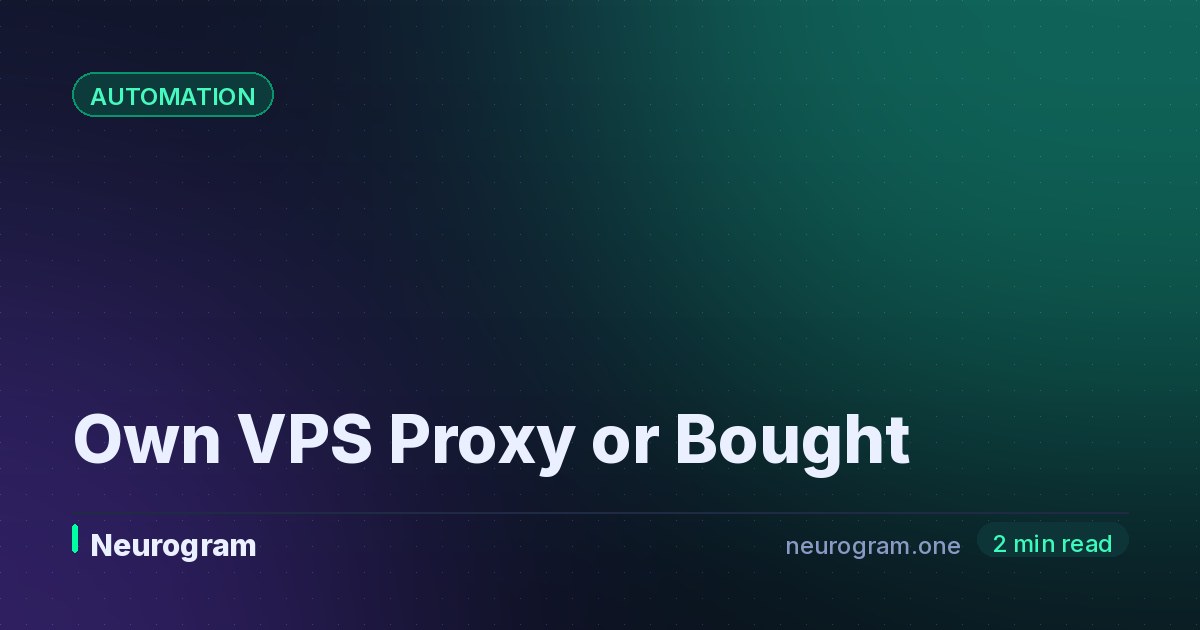 Own VPS Proxy or Bought