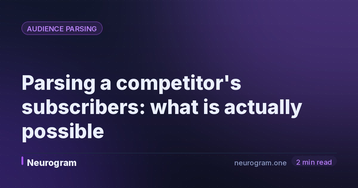 Parsing a competitor's subscribers: what is actually possible