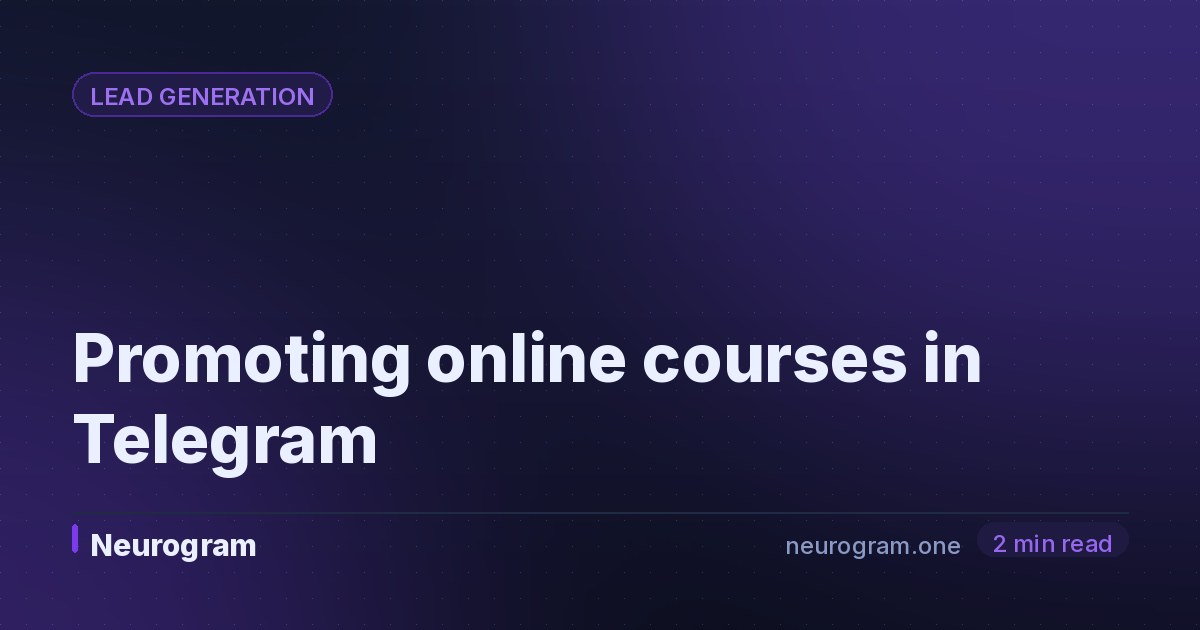 Promoting online courses in Telegram