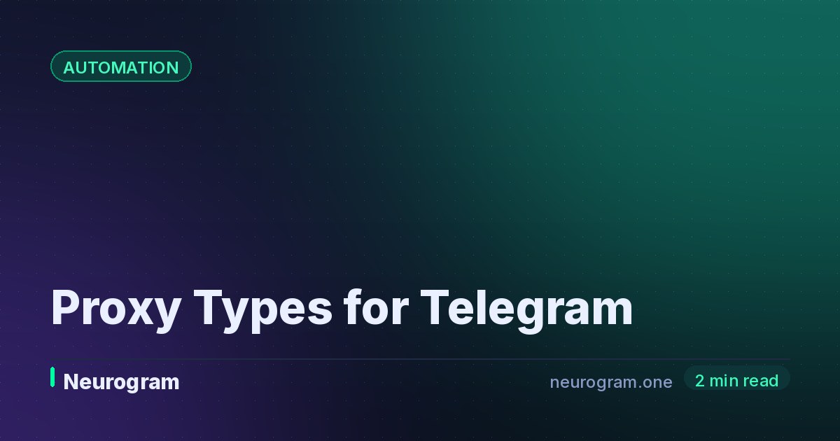 Proxy Types for Telegram