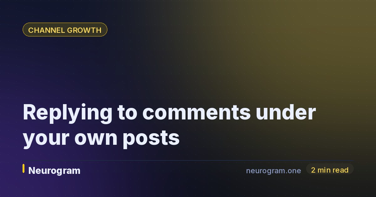 Replying to comments under your own posts