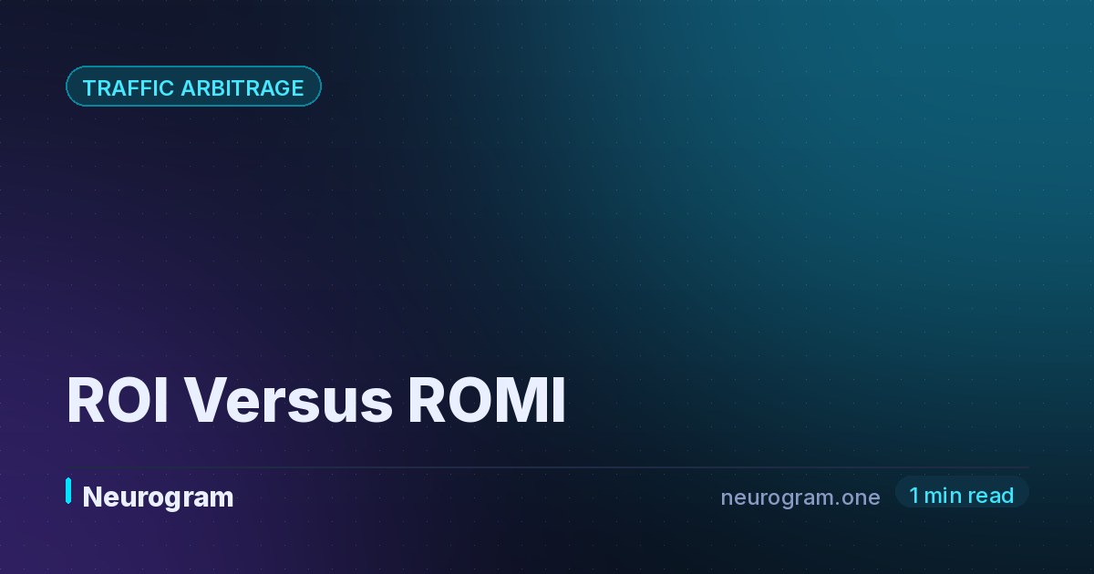 ROI Versus ROMI