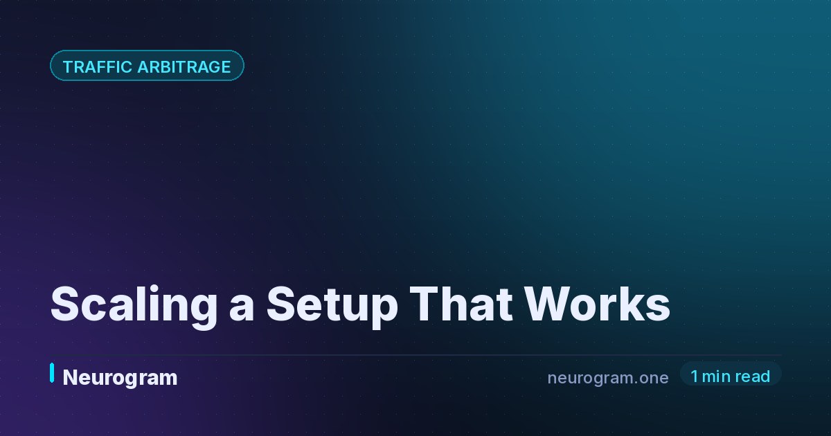 Scaling a Setup That Works