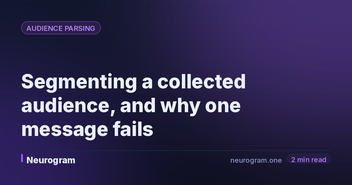 Segmenting a collected audience, and why one message fails