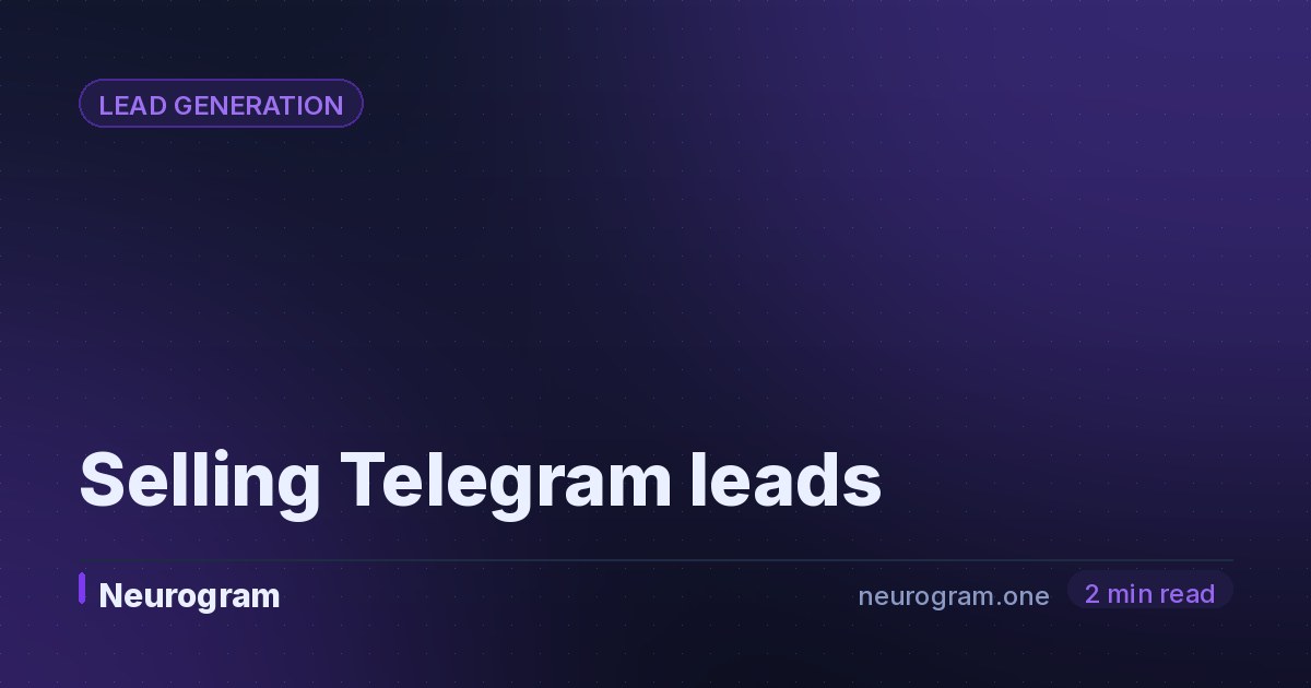 Selling Telegram leads