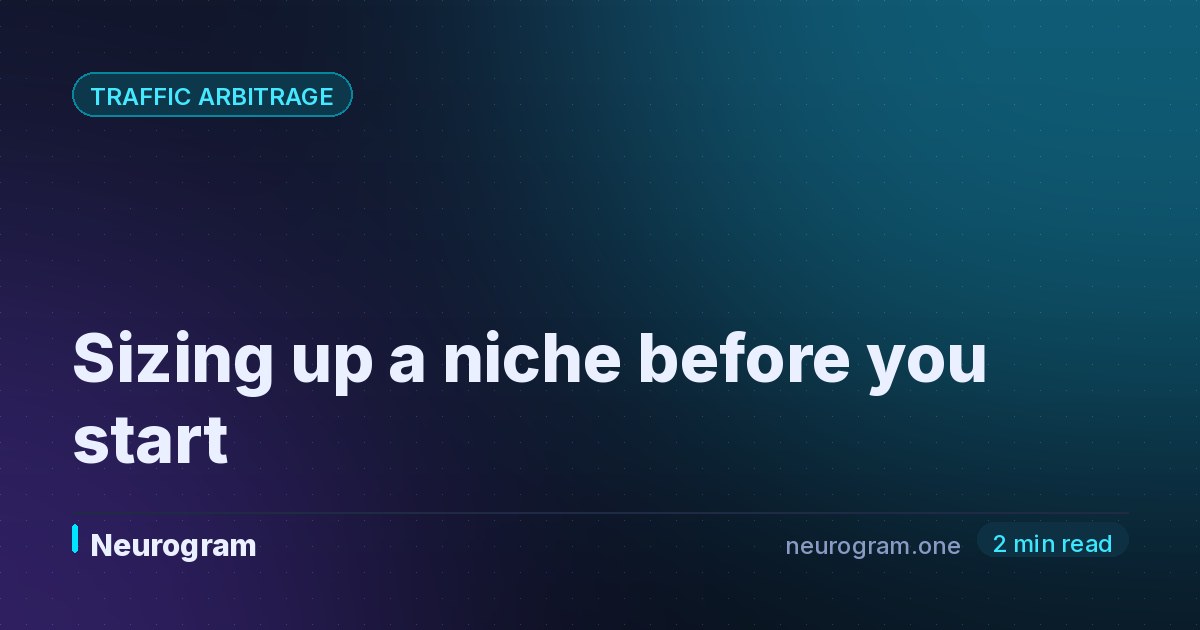 Sizing up a niche before you start