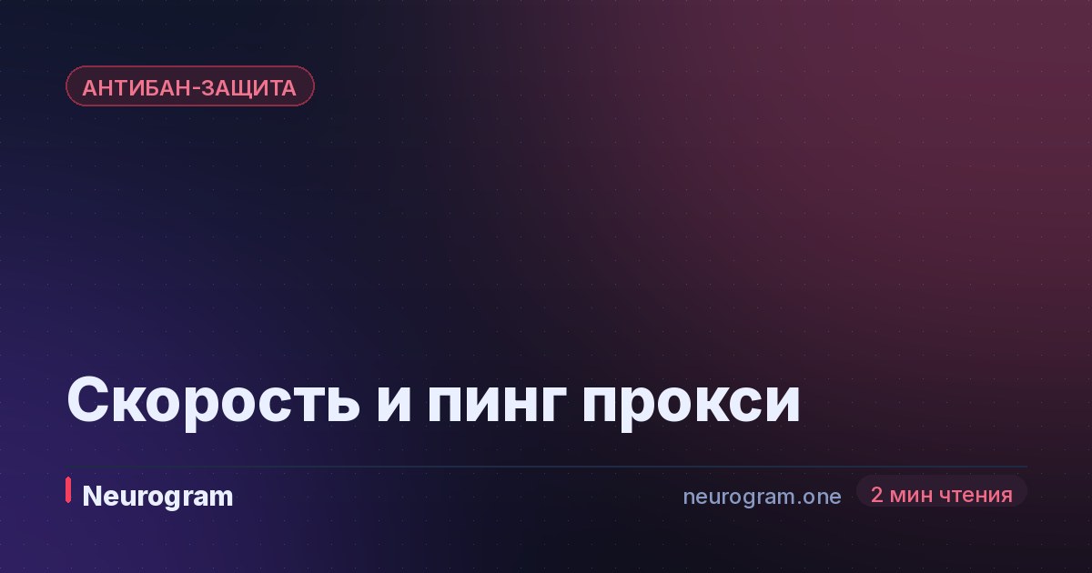 Скорость и пинг прокси