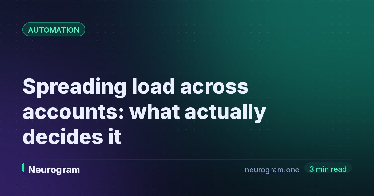 Spreading load across accounts: what actually decides it