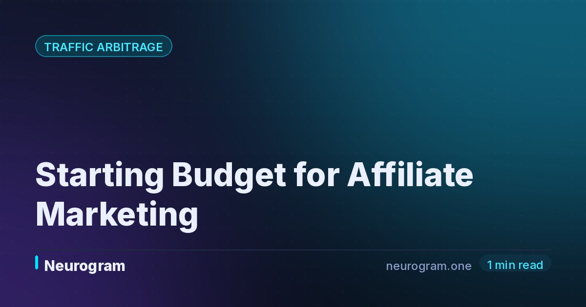 Starting Budget for Affiliate Marketing