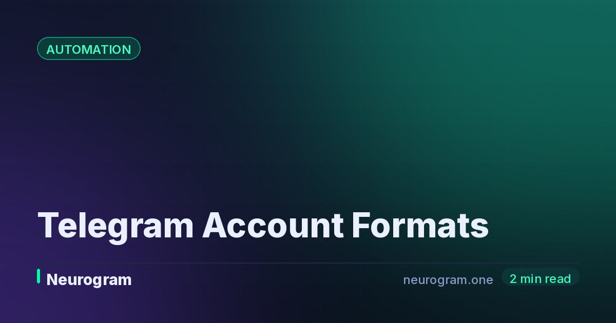 Telegram Account Formats