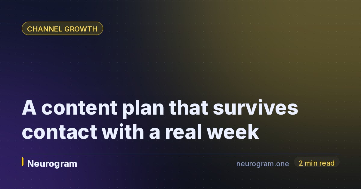 A content plan that survives contact with a real week