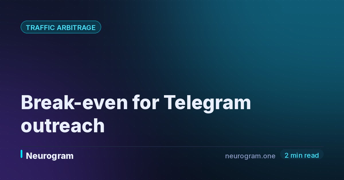 Break-even for Telegram outreach