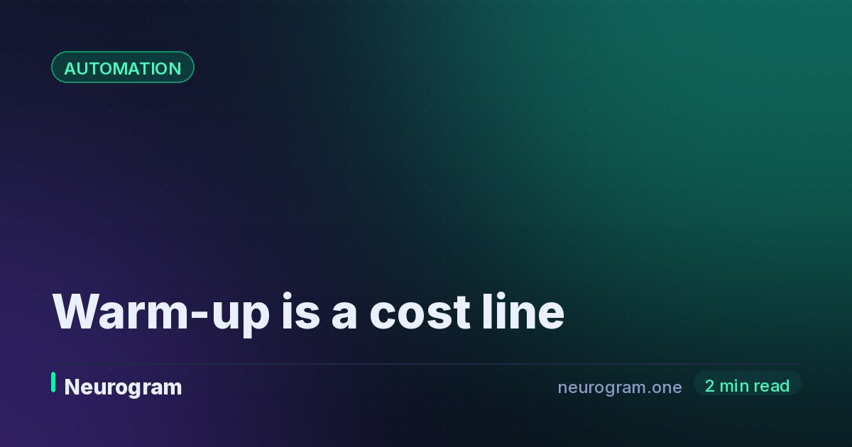 Warm-up is a cost line