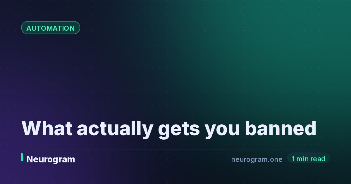 What actually gets you banned