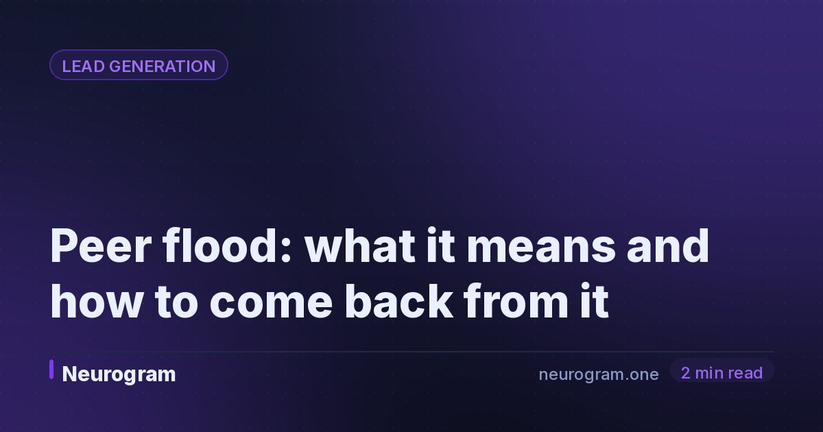 Peer flood: what it means and how to come back from it