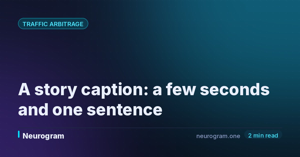 A story caption: a few seconds and one sentence
