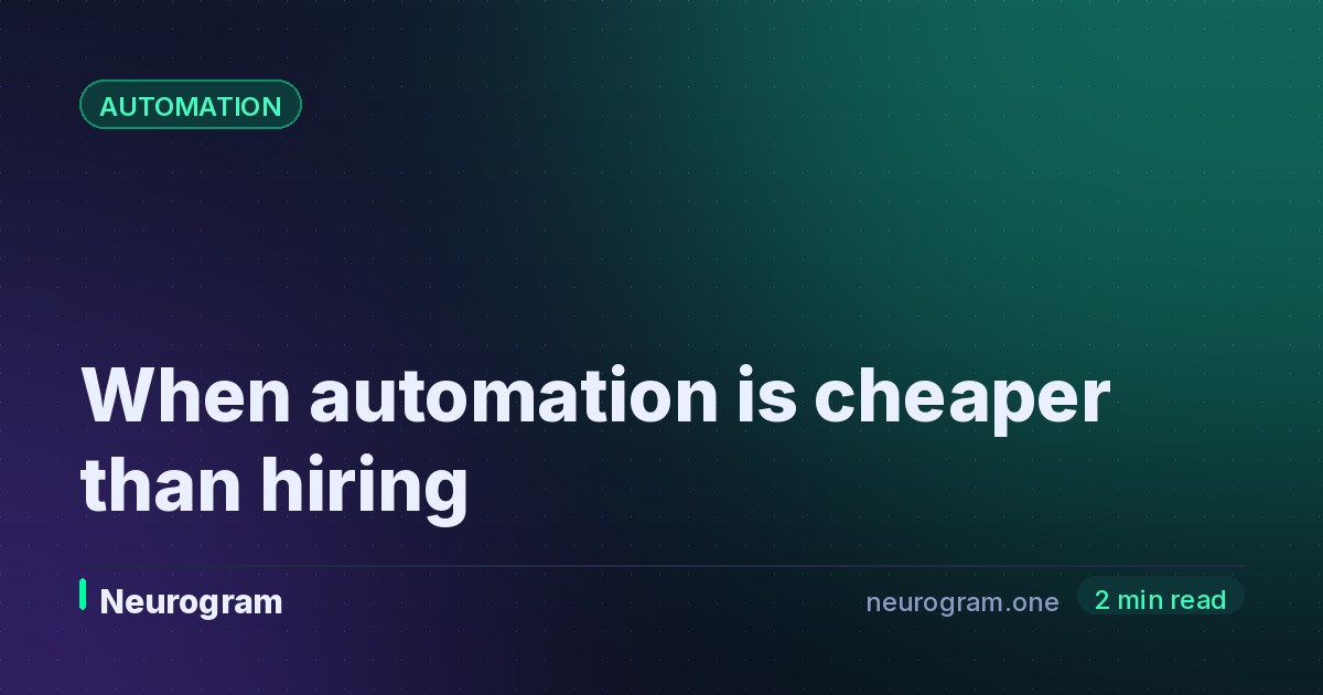 When automation is cheaper than hiring