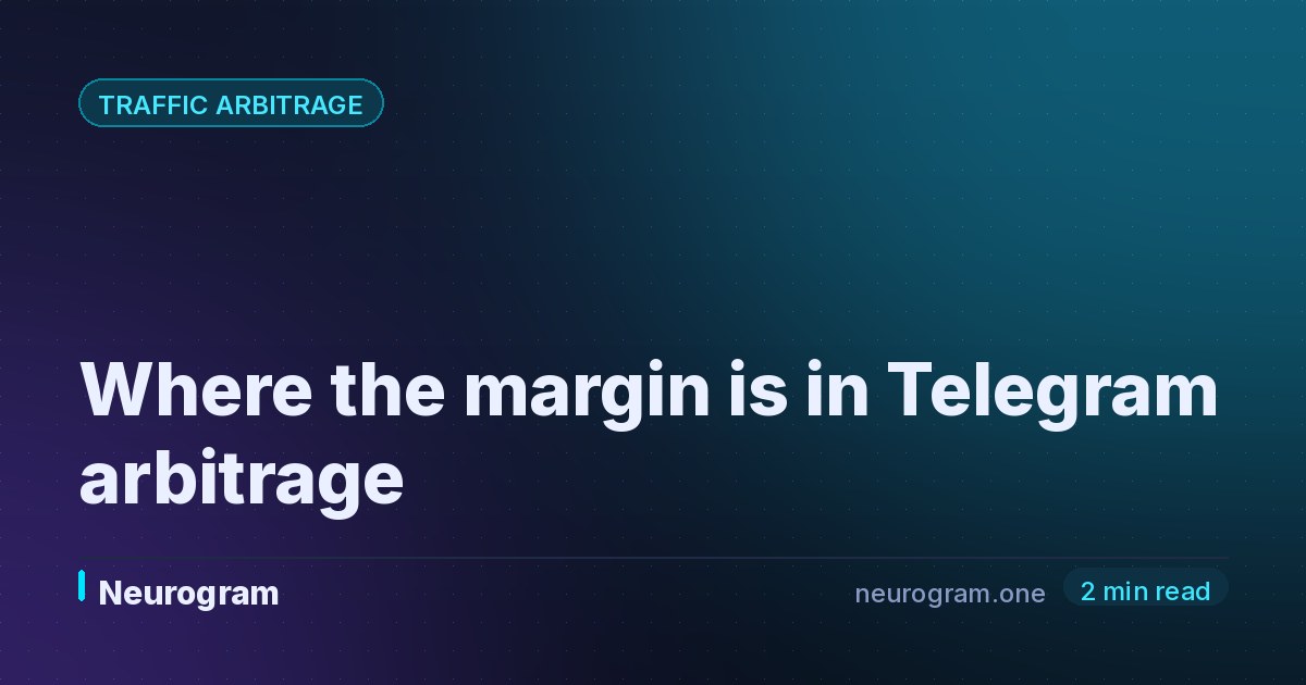 Where the margin is in Telegram arbitrage