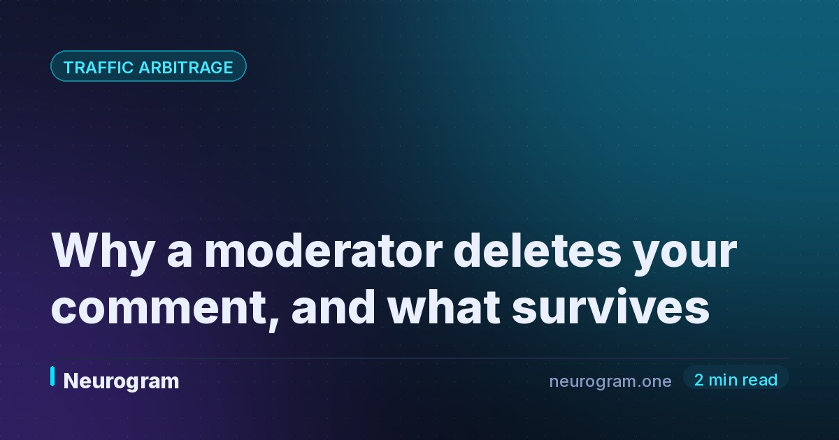Why a moderator deletes your comment, and what survives