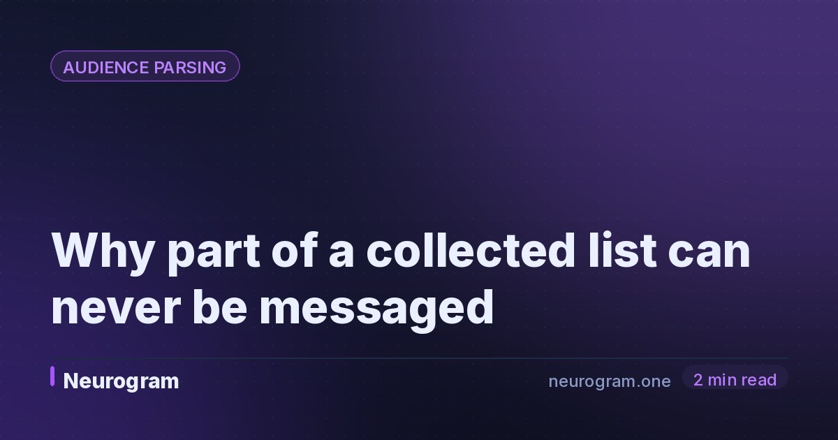 Why part of a collected list can never be messaged